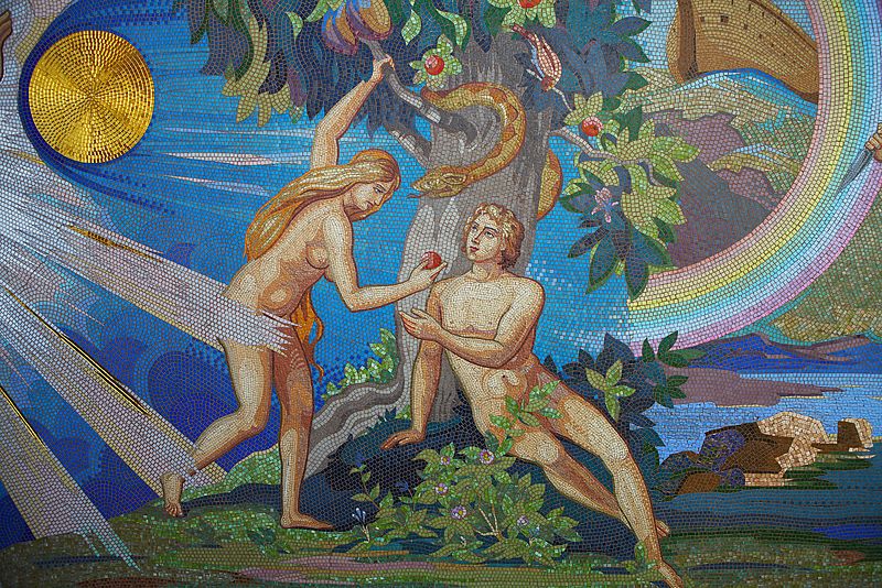 Mosaik von Adam und Eva