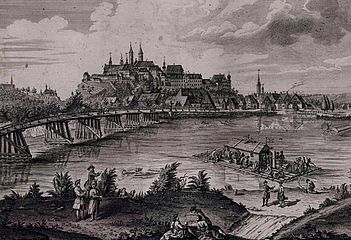 Fürstliches Erscheinungsbild: Freising im 17. Jahrhundert, ein Ausschnitt aus einem historischen Stich.