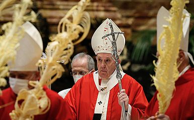 Papst Franziskus bei der Palmsonntagsmesse.